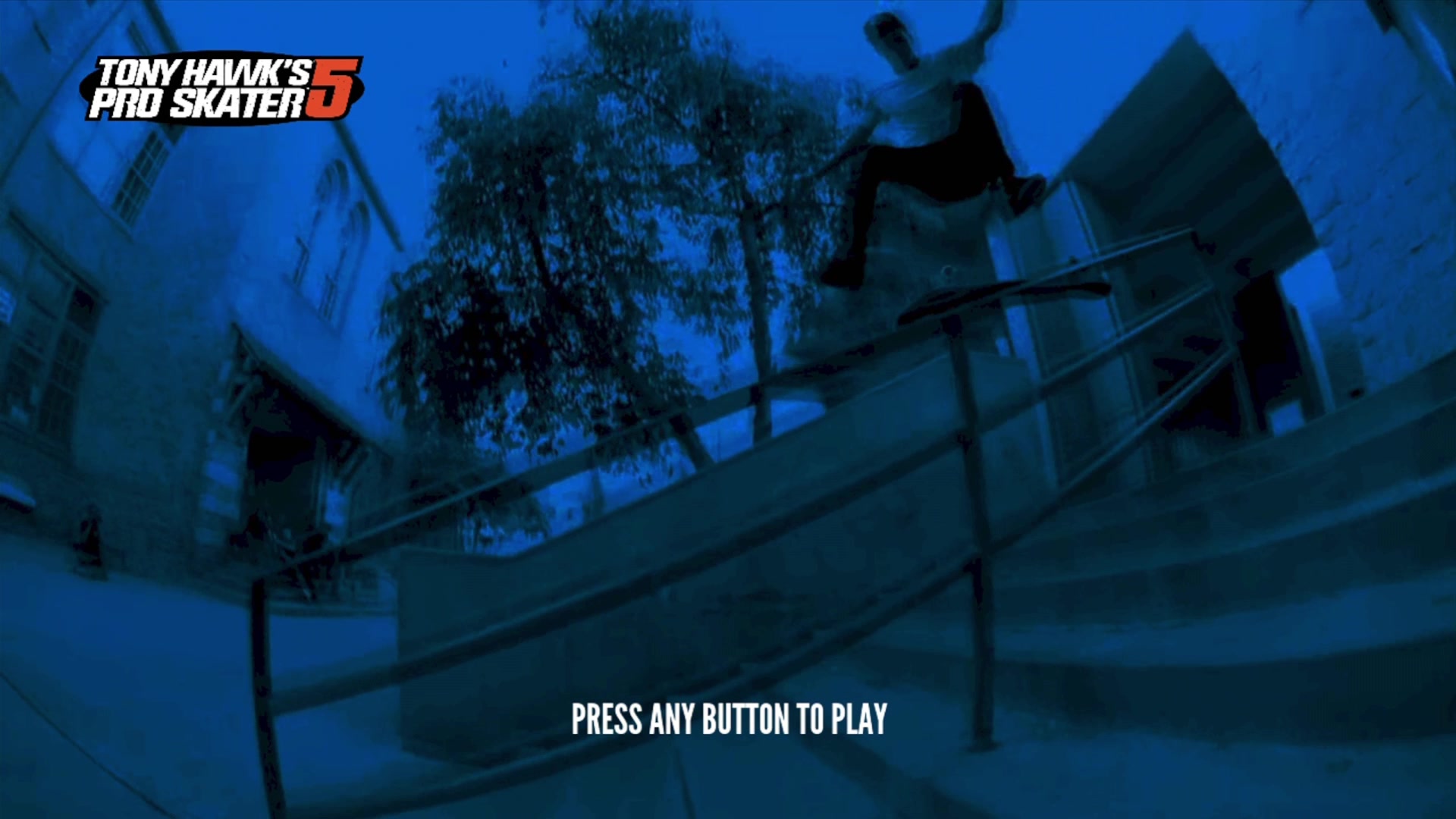 Tony Hawk 5 title screen for Xbox 360